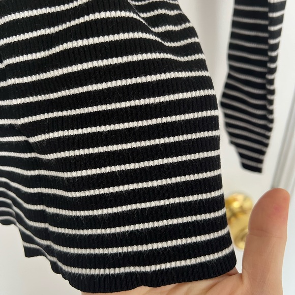 La Ligne black and white stripe slim fit turtle neck - Picture 2 of 6